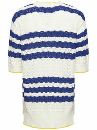 Egonlab Men’s Cotton Bunny Knit Short-sleeve Sweater in blue white - men's t-shirt - view 4