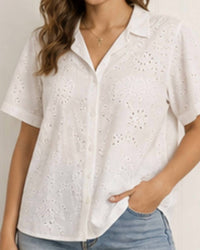 Keren Hart - Button Down Eyelet Shirt