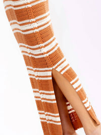 Little Secret Of Mine - Sleeveless Colorblock Knit Bodycon Maxi Dress