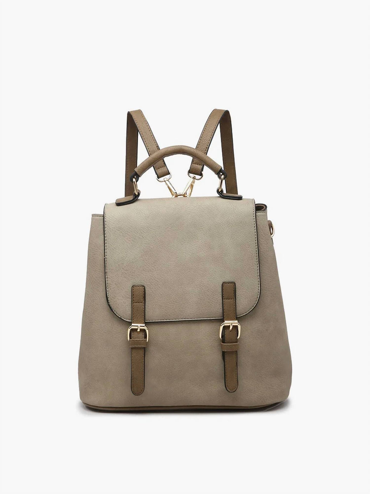 Jen & Co. - Women's Brooks Convertible Vegan Leather Backpack And Shoulder Bag