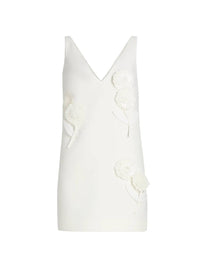 Self-Portrait - Paillette-Embellished Flower-Appliqué Minidress