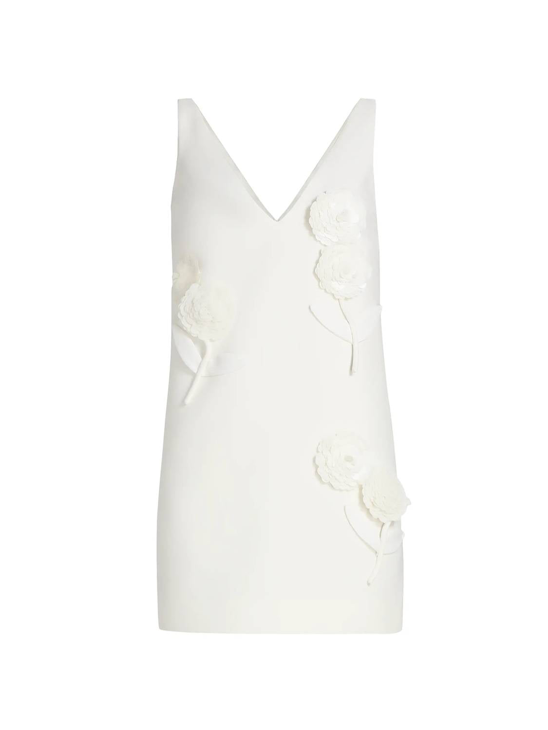 Self-Portrait - Paillette-Embellished Flower-Appliqué Minidress