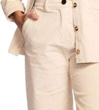 PINK MARTINI Midge Cropped Wide Leg Pants in off white - women's pants - detail view