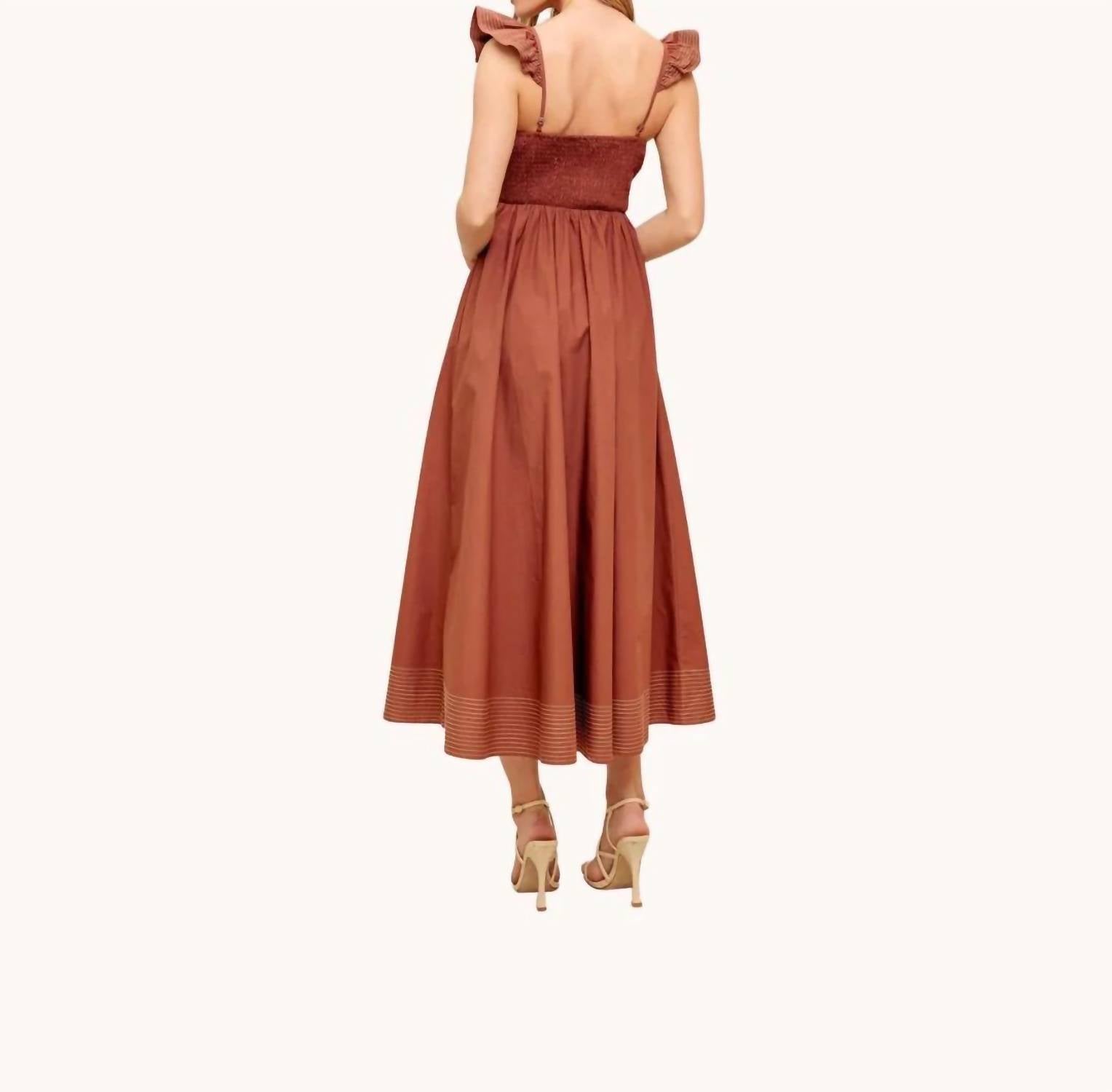 Flying Tomato - Woven Ruffle Midi Dress