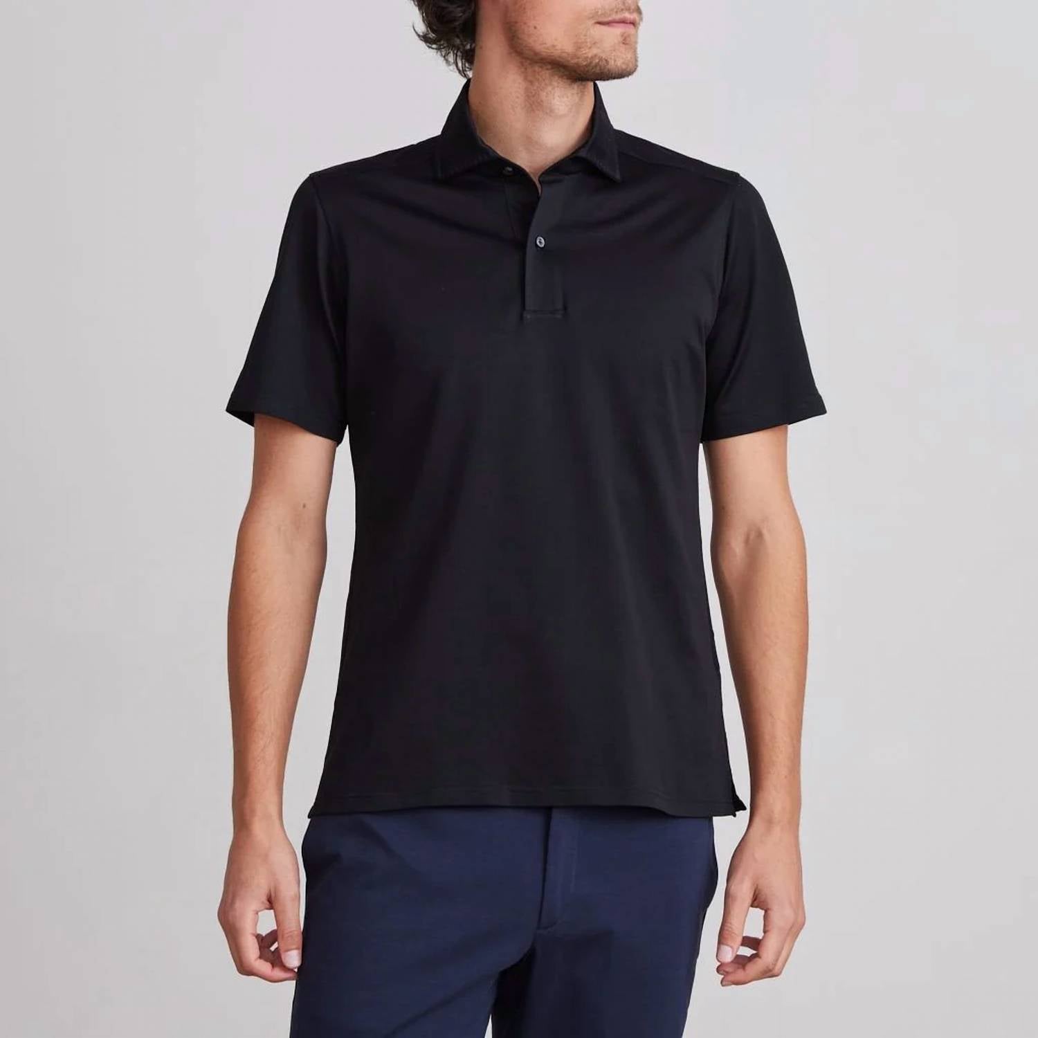 Emanuel Berg - Men's Short Sleeve Quarter Button Up Polo