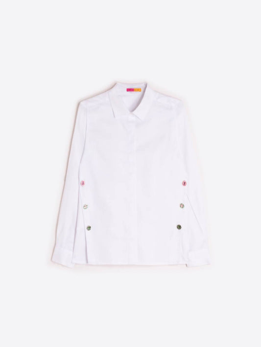 Vilagallo - Women's Side Buttons Button-down Shirt