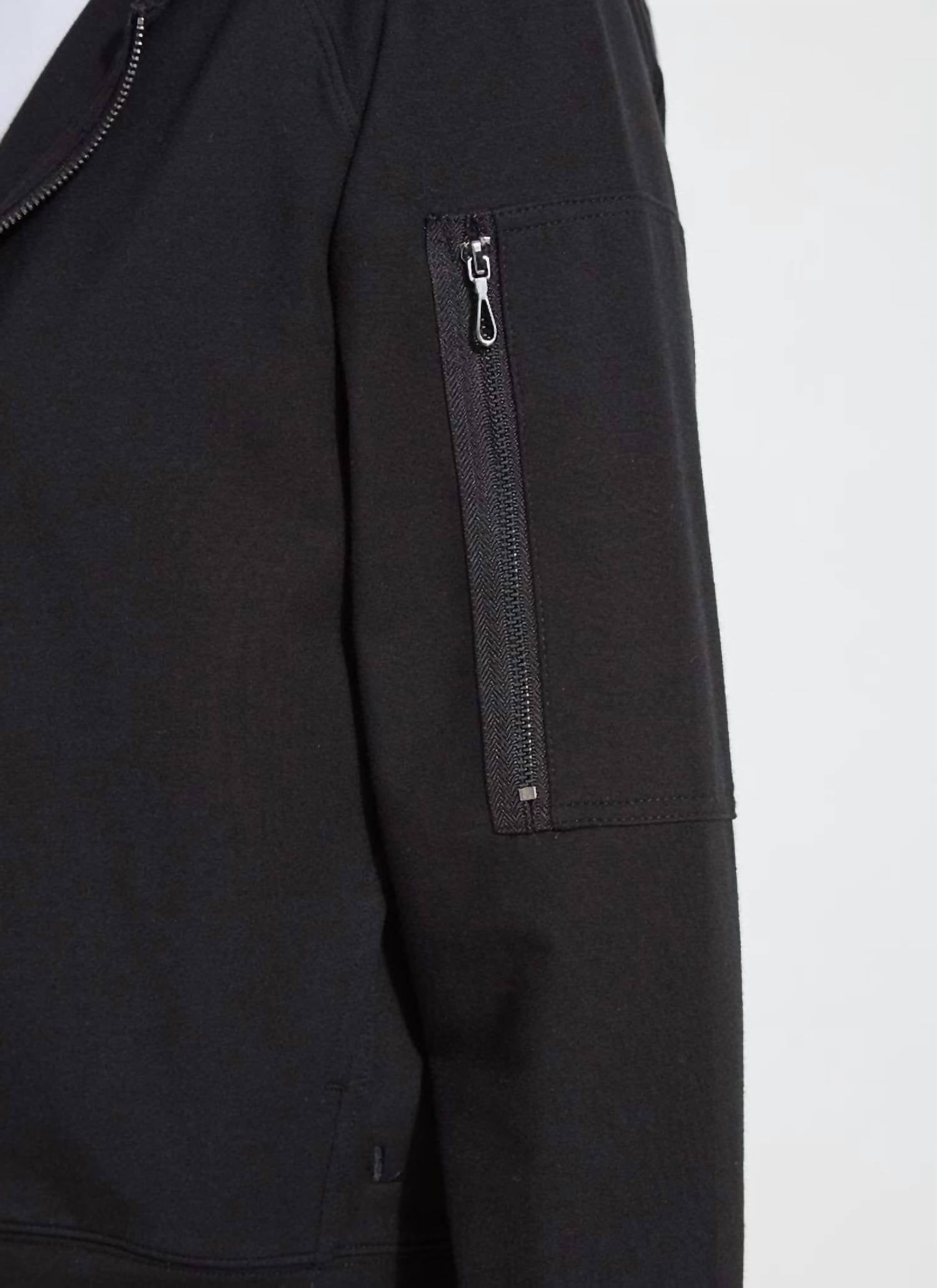 Lysse Cotton Zip Up Hoodie Sweatshirt in black - women's top - view 4
