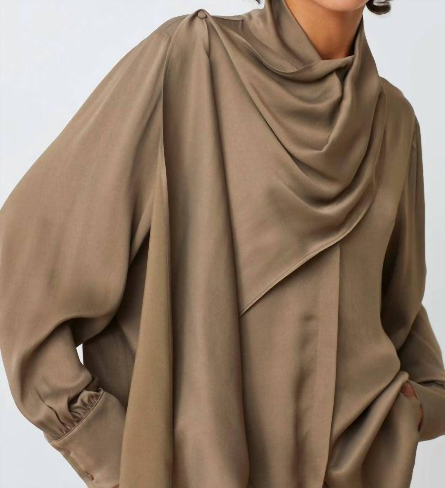Suncoo Women's Lino Blouse in beige - women's blouse