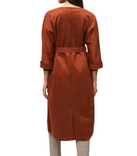 Joseph Ribkoff Scuba Suede Straight Fit Coat in cinnamon - women's jacket - view 5