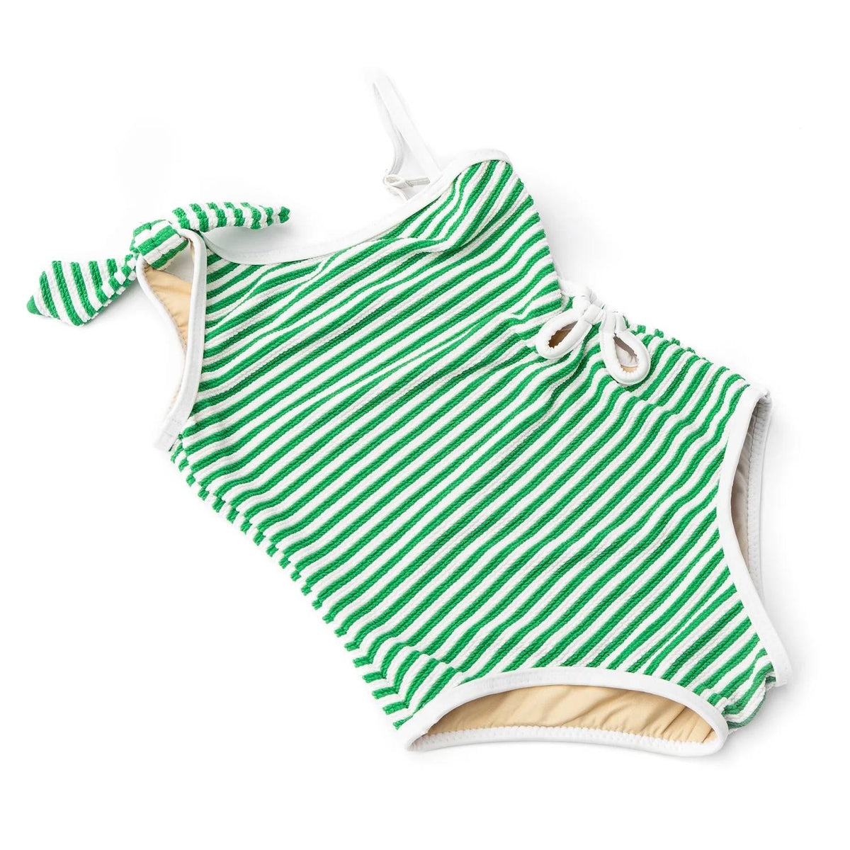 Shade Critters - Girls' One Piece Ribbed Daisy Cut Out Swimsuit