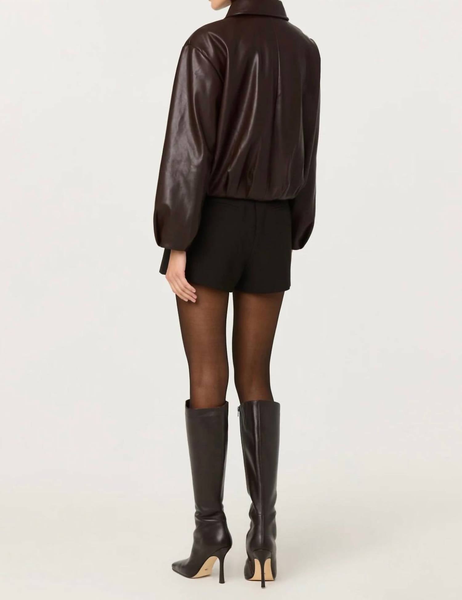 Astr - Raevin Faux Leather Bomber Jacket