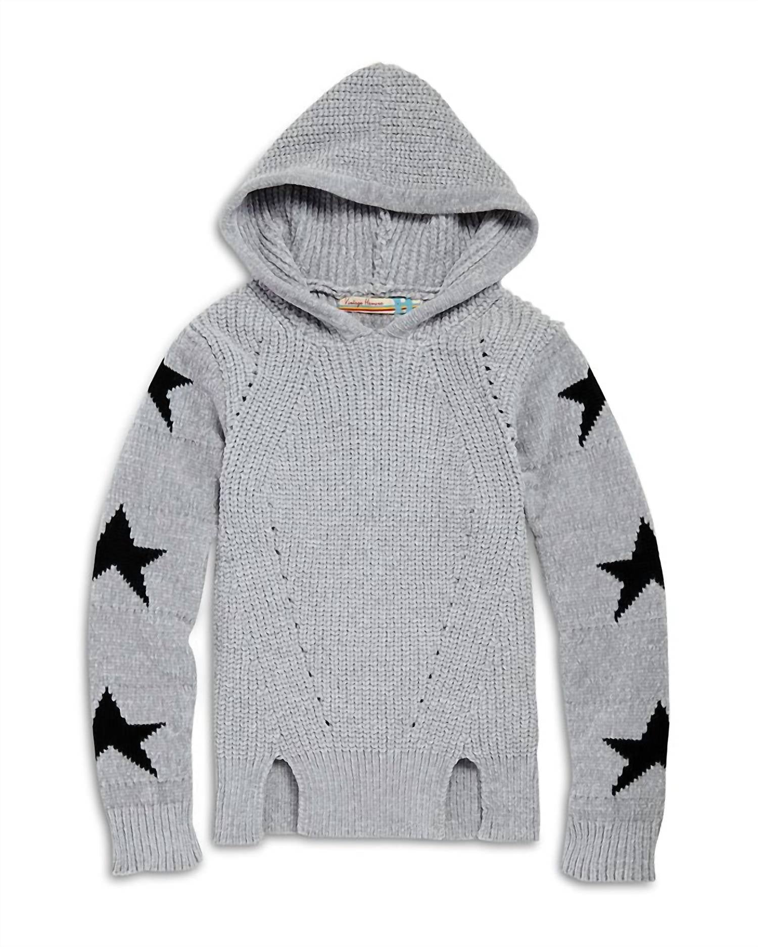 Vintage Havana - Girl's Chenille Hooded Star Sweater