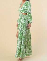 The Sang - Camille Chiffon O Ring Detail Floral Dress