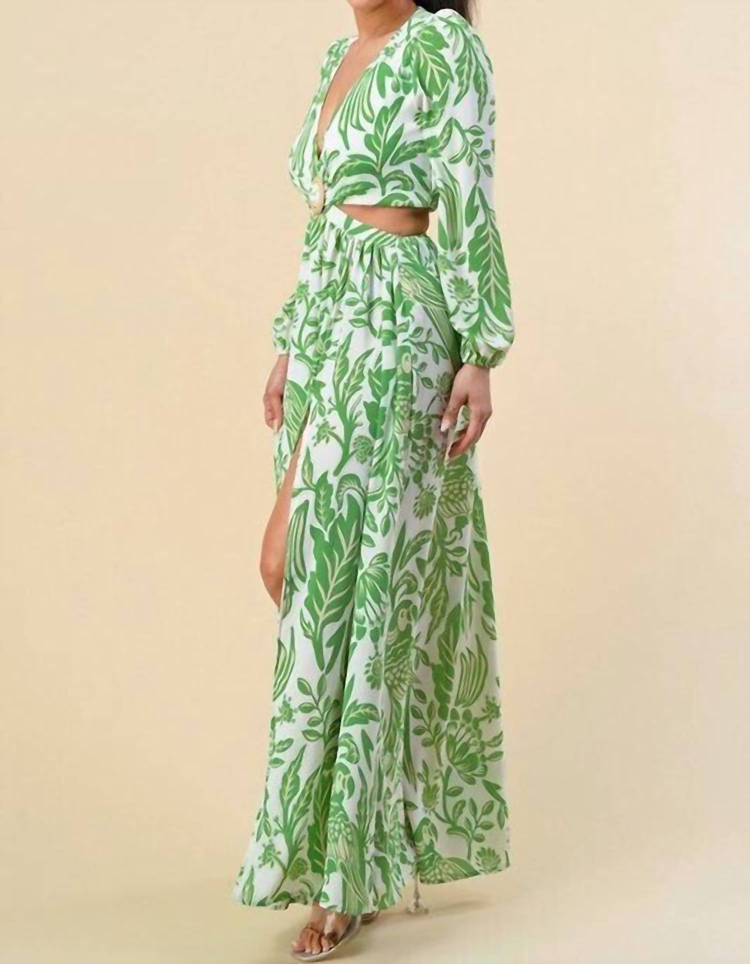 The Sang - Camille Chiffon O Ring Detail Floral Dress