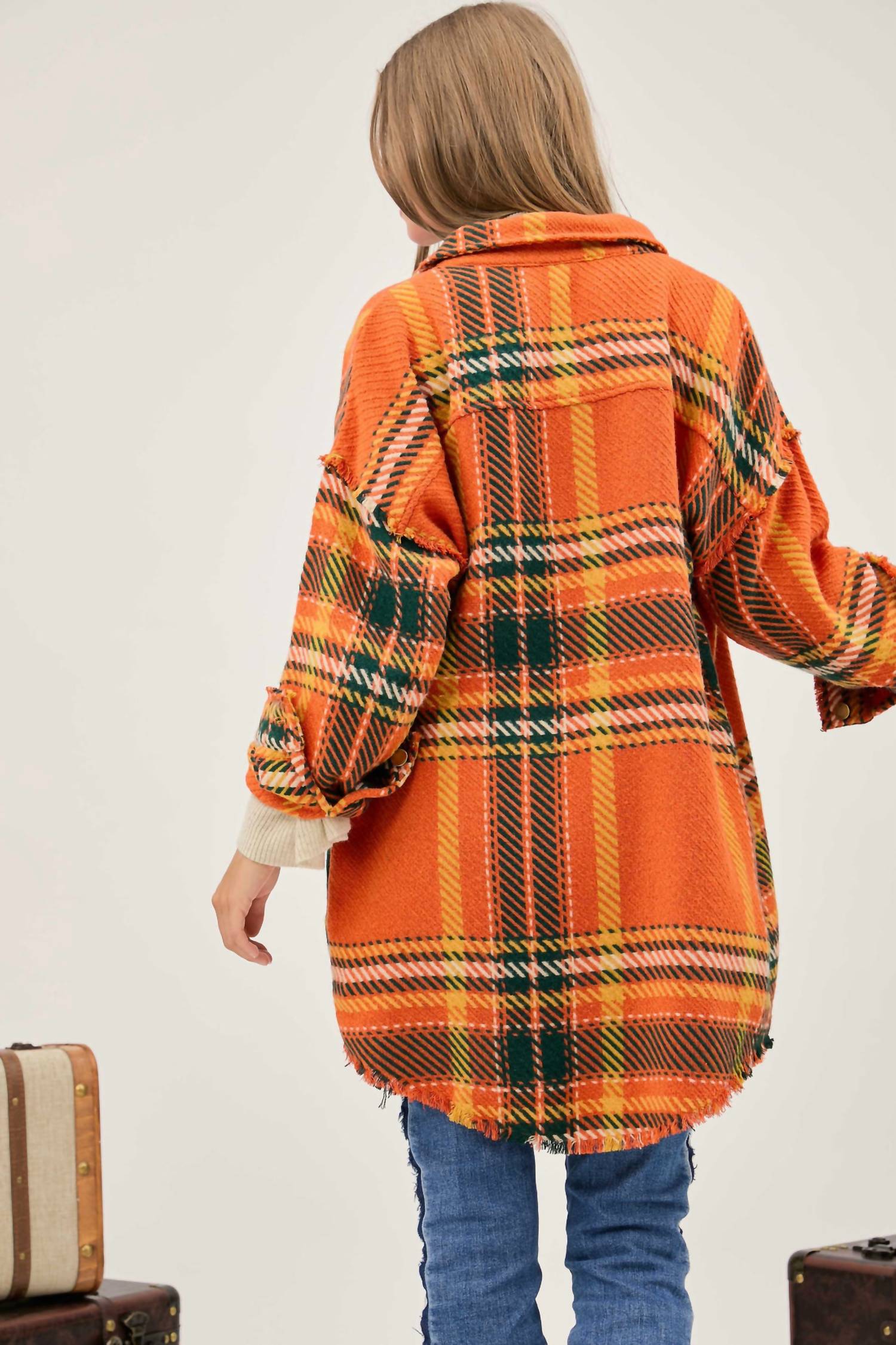 Curvy Girl Multi Plaid Jacket