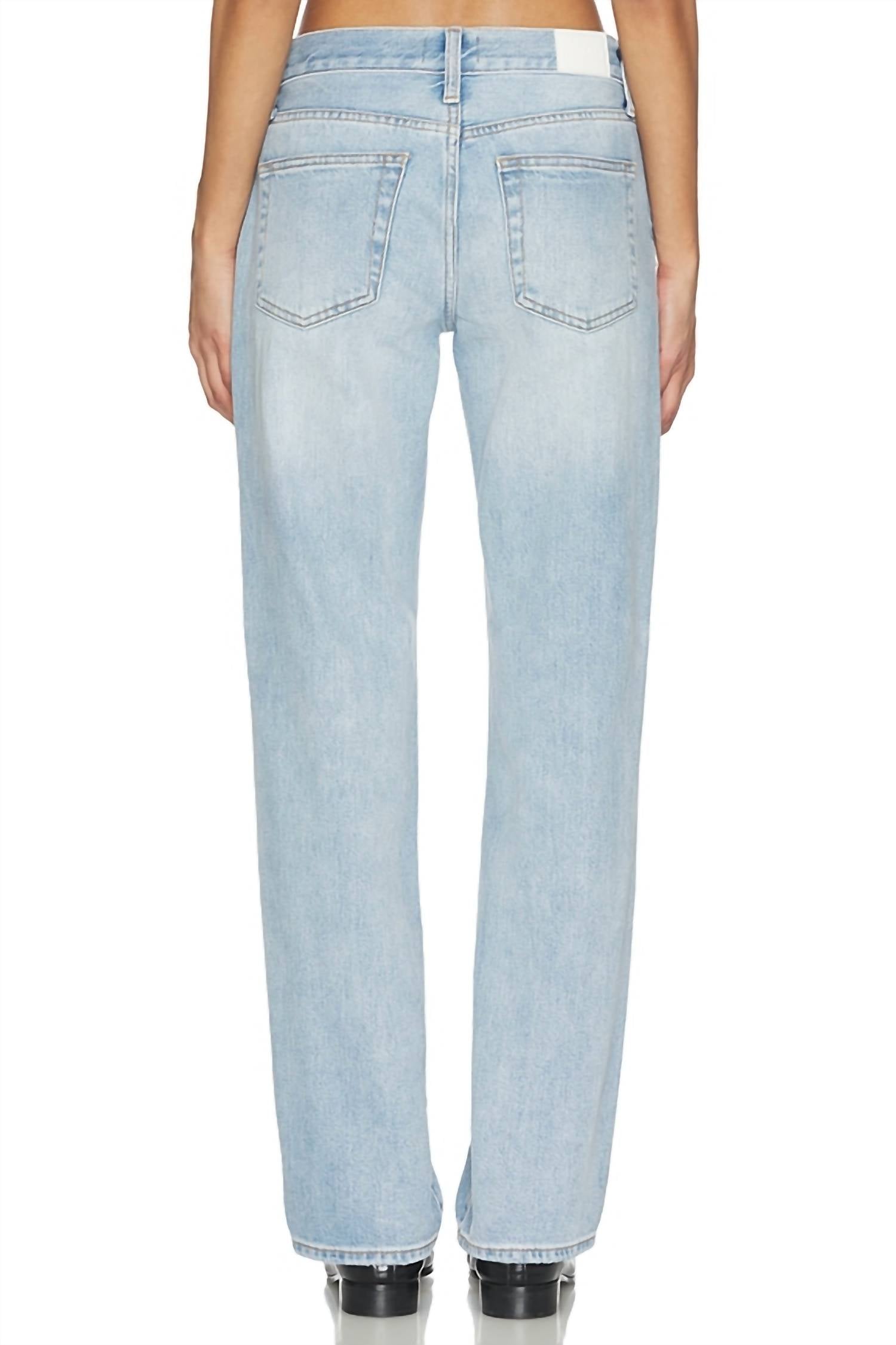 PISTOLA Issa Mid Relax Straight Jeans in roadtrip - women's jeans - detail view