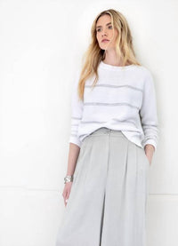 Kinross - Crystal Stripe Crew Sweater