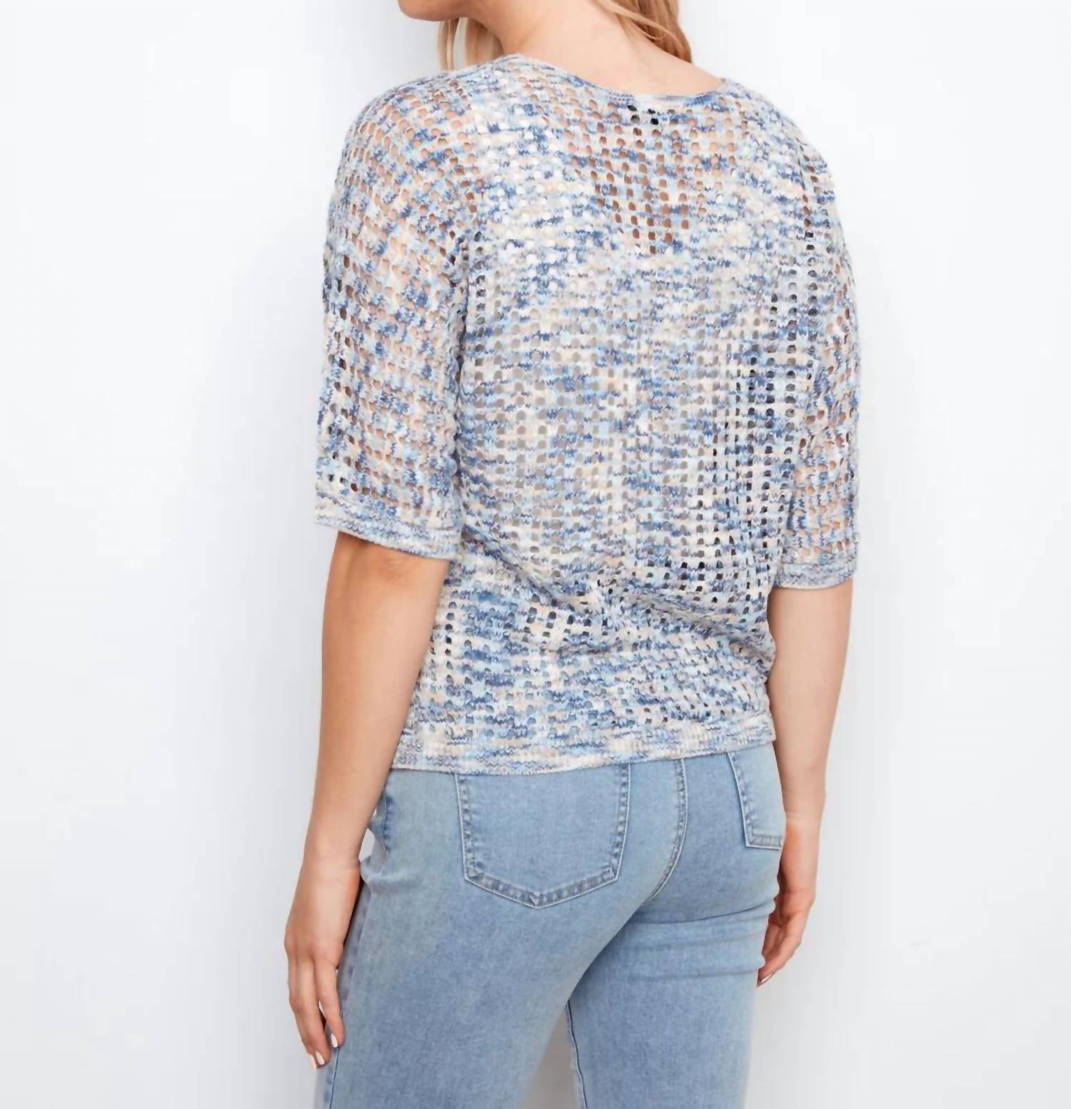 Charlie B - Fishnet Space Dye Dolman Sweater