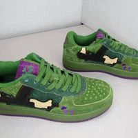 LoveKills Men's Purgers Fashion Skate Suede Sneakers in green purple - men's sneaker - alternate view