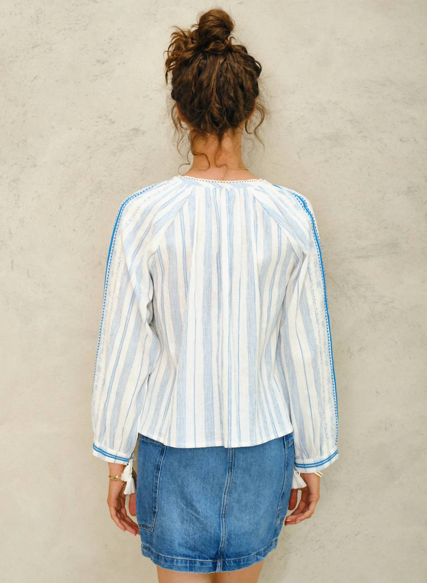 M.A.B.E. - Marvi Embroidered Long Sleeve Top