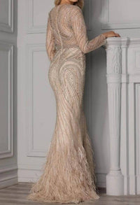 Terani Couture - Long Sleeve Mermaid Embellished Gown