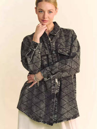 Davi & Dani - Quilted Denim Shirt Jacket