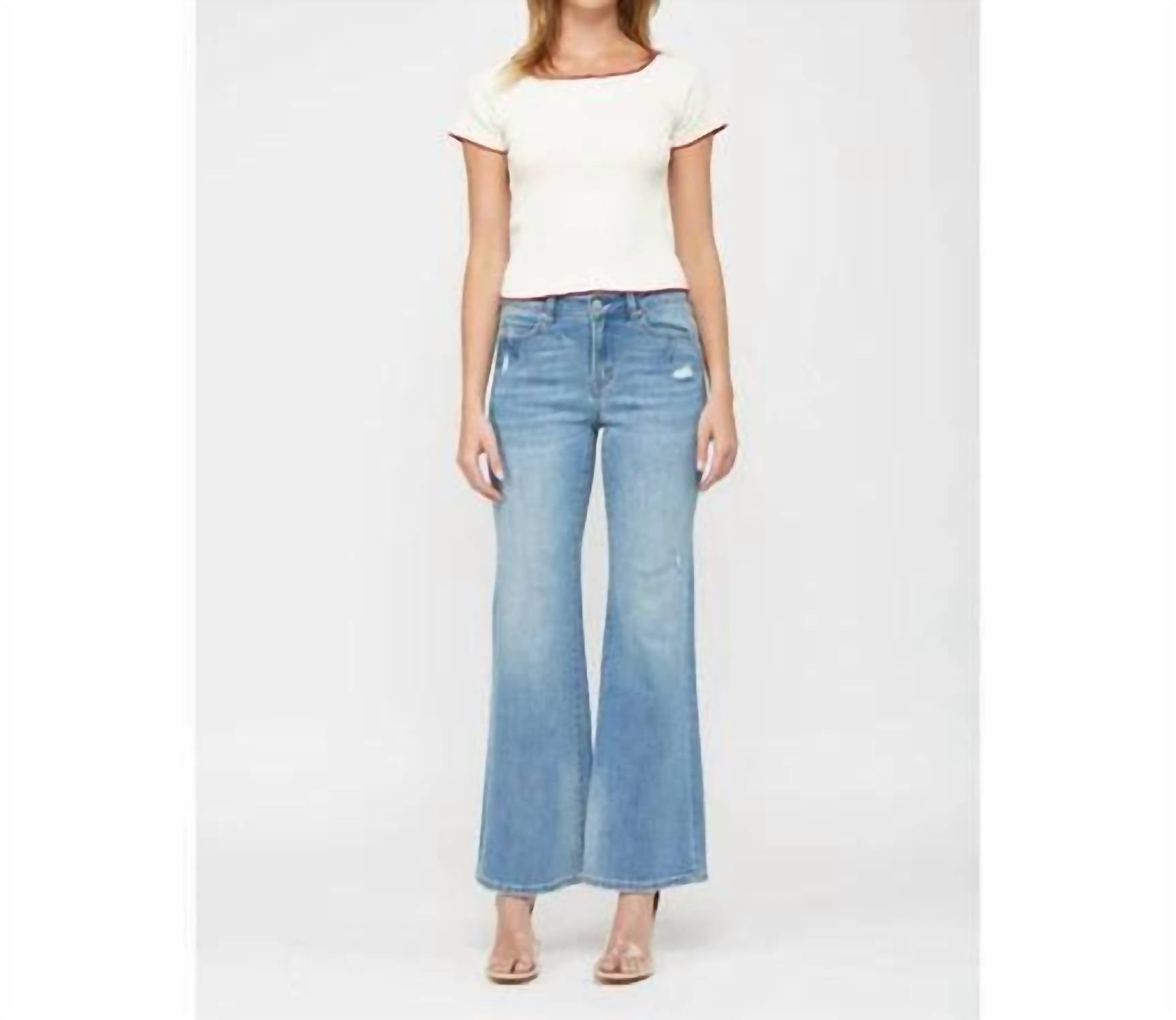 Mica Denim - Mid Rise Slight Flare Jeans