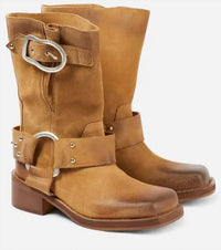 Dorothee Schumacher - Women's Waxed Statement Short Biker Boot