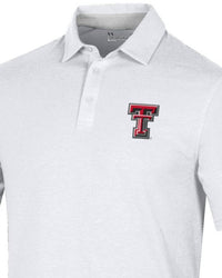 UNDER ARMOUR Men's Texas Tech Throwback Charged Cotton Polo in white - men's shirt - detail view