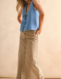 Miou Muse - Tie Front Knitted Vest Top