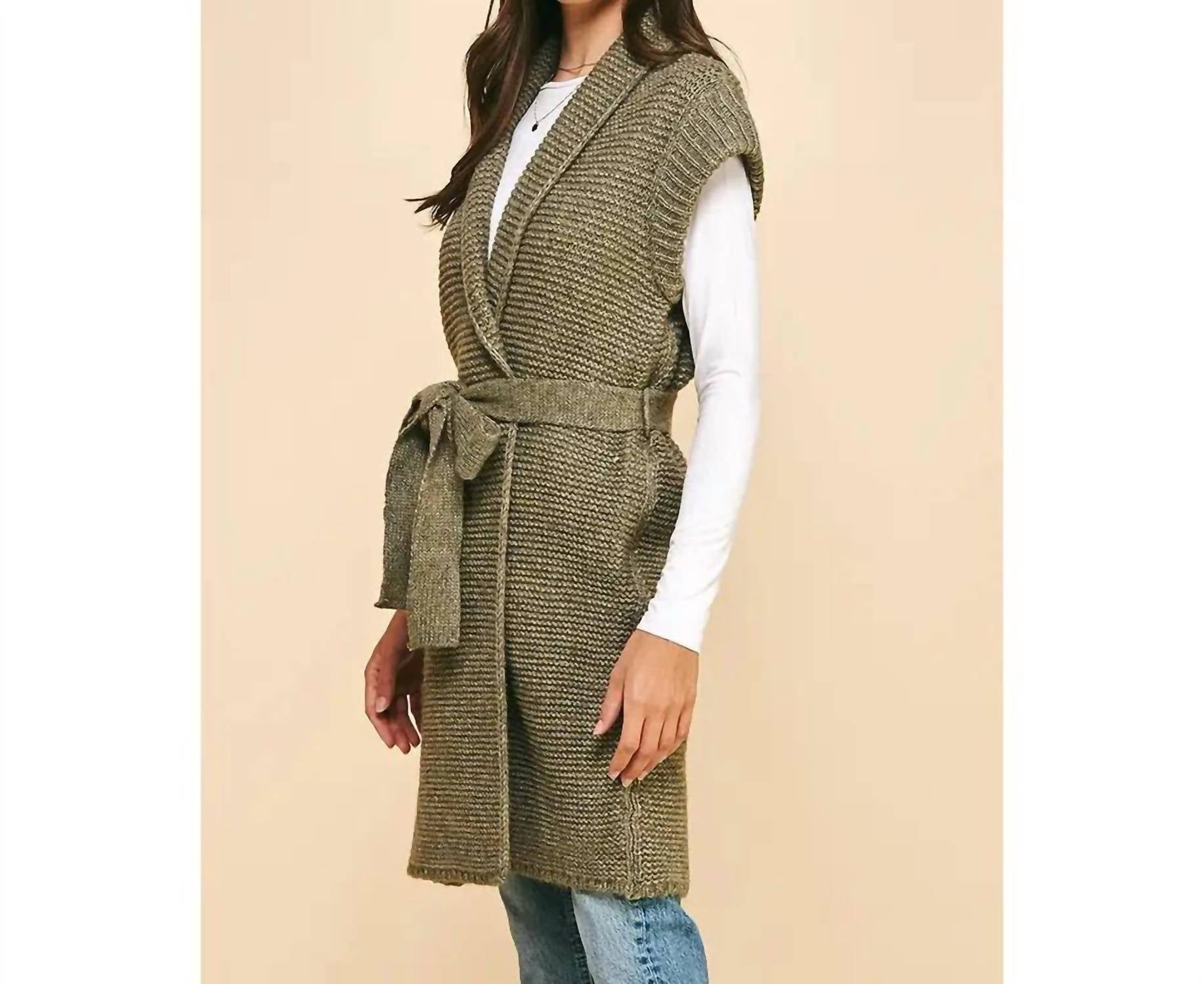 Pinch - Women's Belted Sweater Cardigan