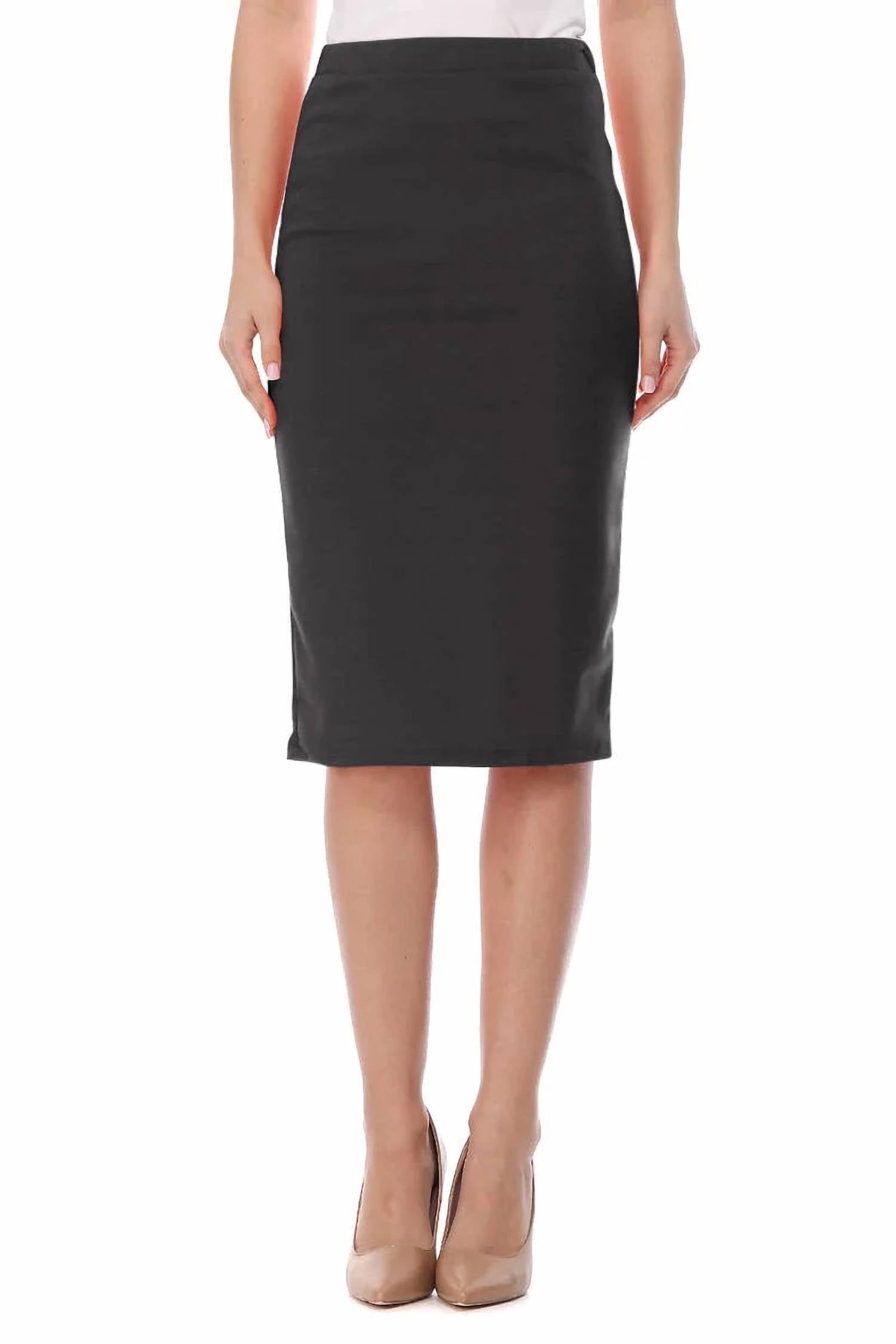 Moa Collection - Women's Solid Basic Mid-Length casual Skirt