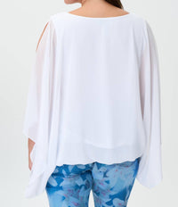 Joseph Ribkoff - Crepe Top With Slit Sleeve