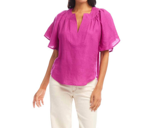Karen Kane - Linen Flutter Sleeve Top