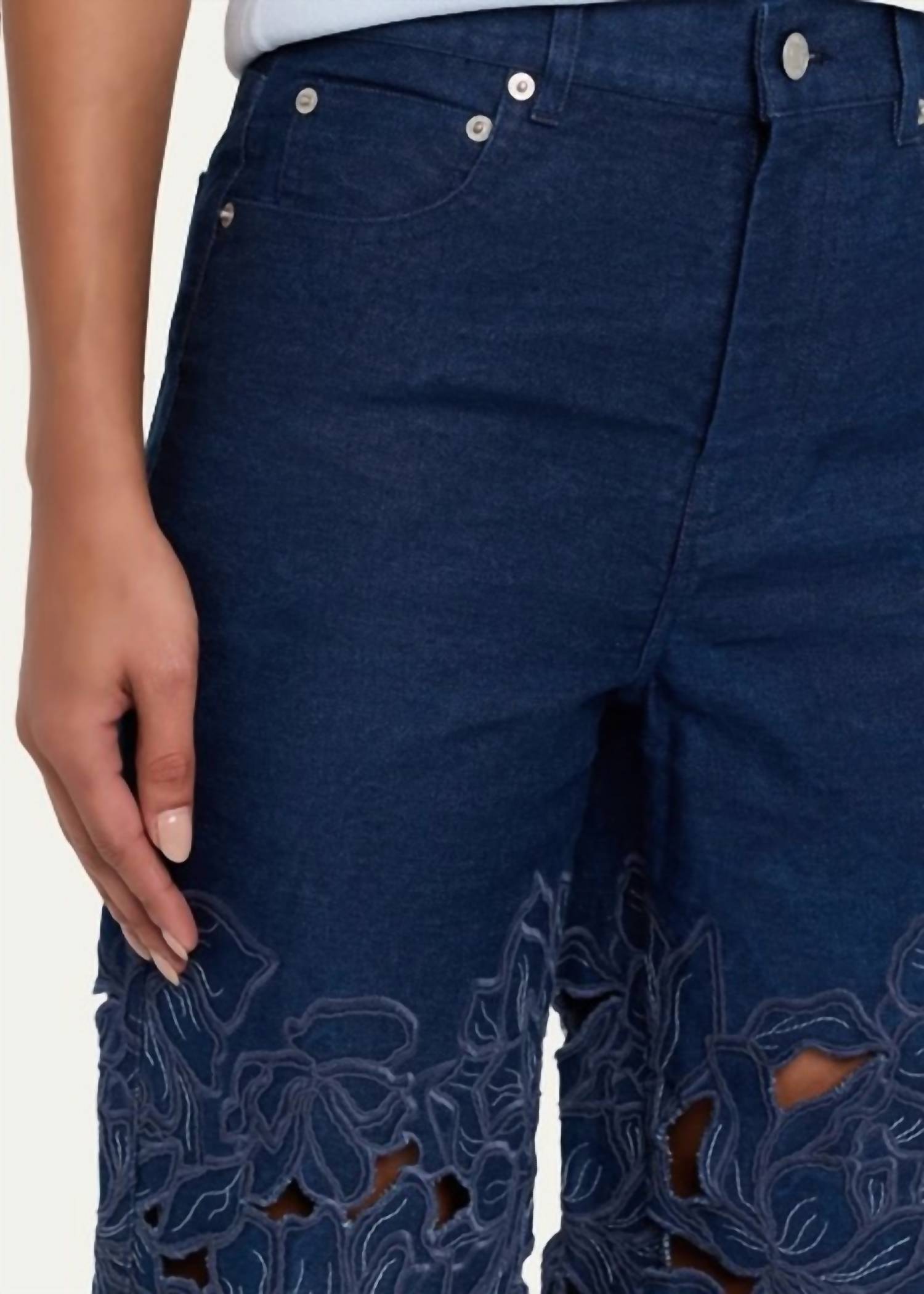 Simkhai - Betty Embroidered Straight Leg Jeans