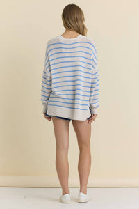 Vintage Havana - Purl Knit Stripe Sweater With Anchor