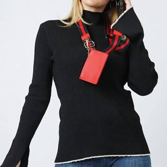 Judson & Company - Women's Clip And Carry Crossbody Phone Strap Carrier Pouch Wallet Preppy Stripe