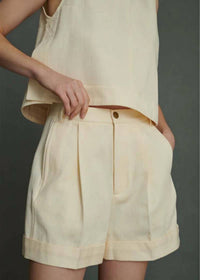 Soeur - Iggy High-waisted Cotton Canvas Short