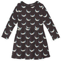 Kickee - Girls' Bamboo Print Long Sleeve Twirl Dress