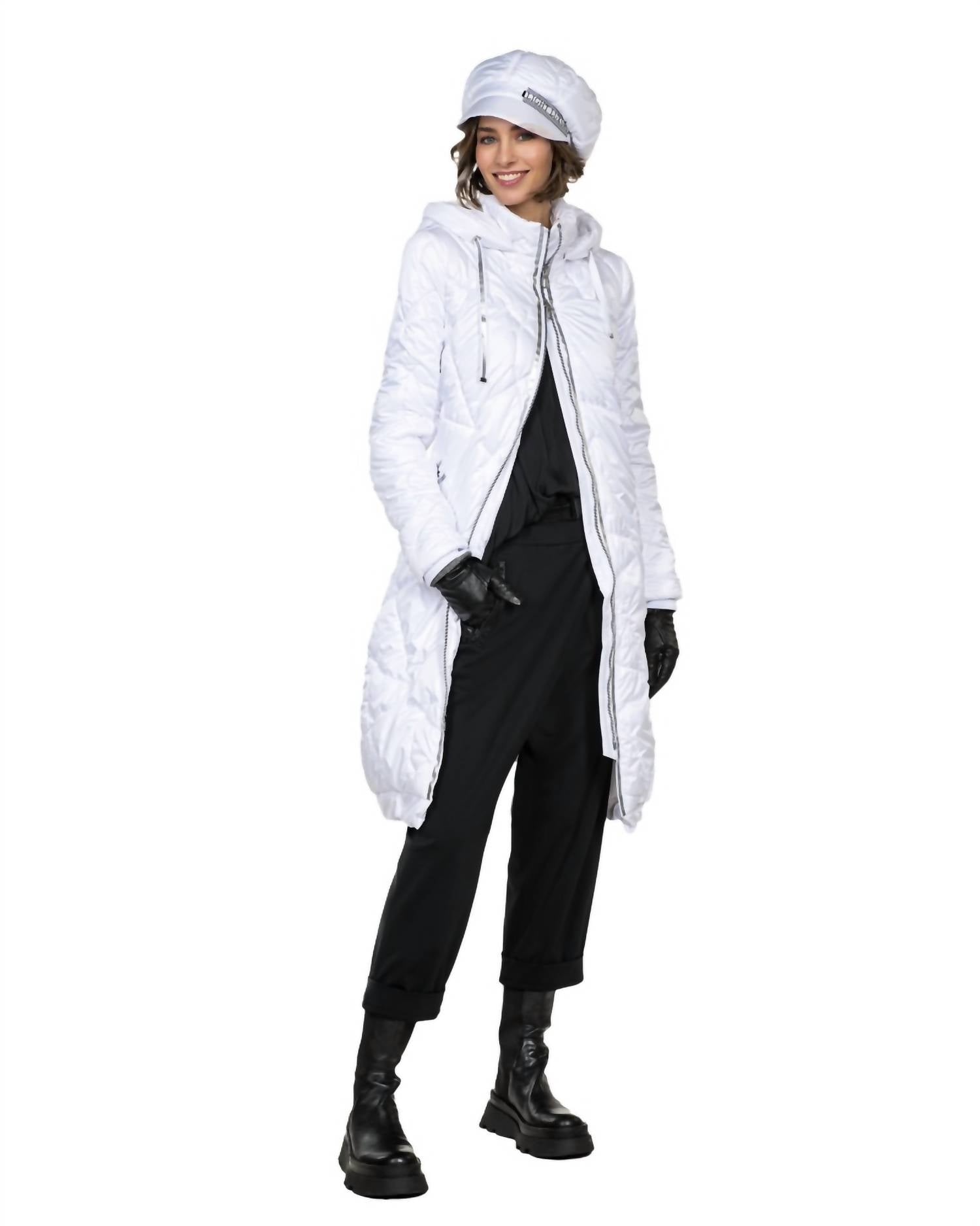 Beate Heymann Women's Quilted Cap in white - women's hat - alternate view