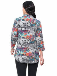 Parsley & Sage Peggy Shirt in multi - women's shirt - detail view