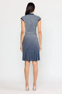 CHRISTY LYNN Kris Mini Dress in pinstripe navy - women's dress - alternate view