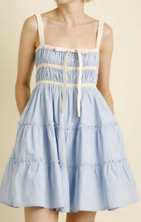 Aureum - Combo Trimming Mini Dress