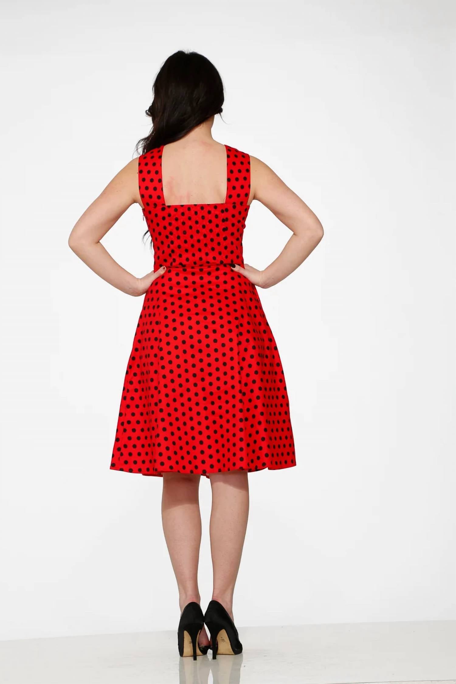 Orchid Bloom - Polka Dot Sleeveless Dress