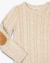 Appaman Boy's Fisherman Sweater in beige - kids' sweater - detail view
