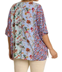 Umgee - Mixed Floral Print Top -plus