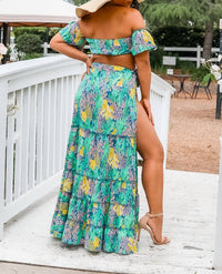 Surelymine - Get Away Printed Wrapped Maxi Skirt Set