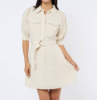 Ciebon - Laia Lace Applique Mini Shirtdress