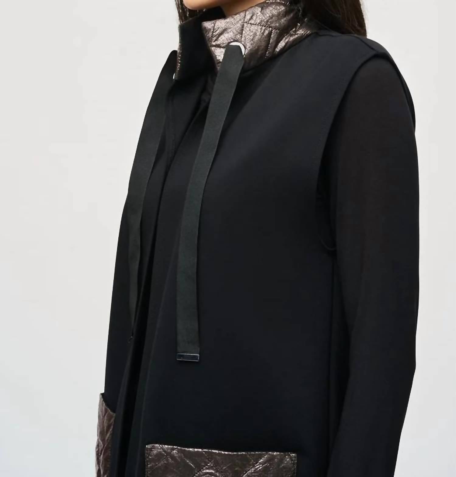 Joseph Ribkoff - Heavy Knit And Metallic Quilting Vest