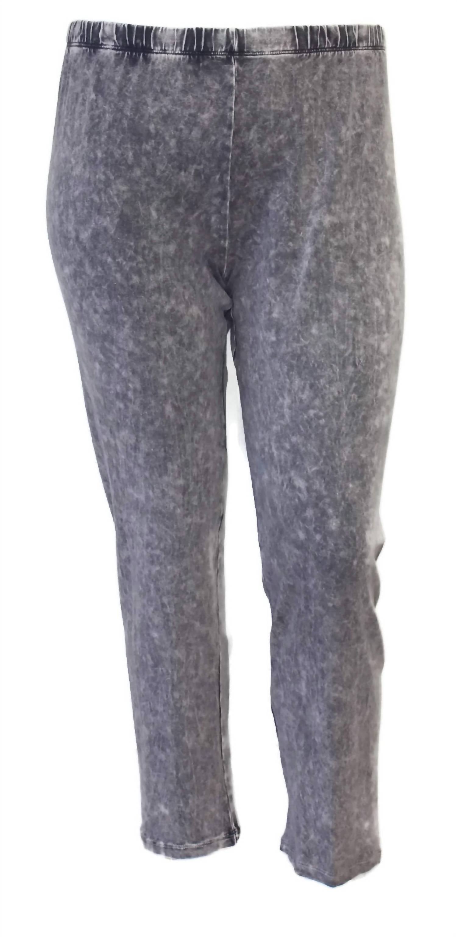 Jess & Jane Women's Mineral Washed Ankle Legging Pant in midnight - women's pants
